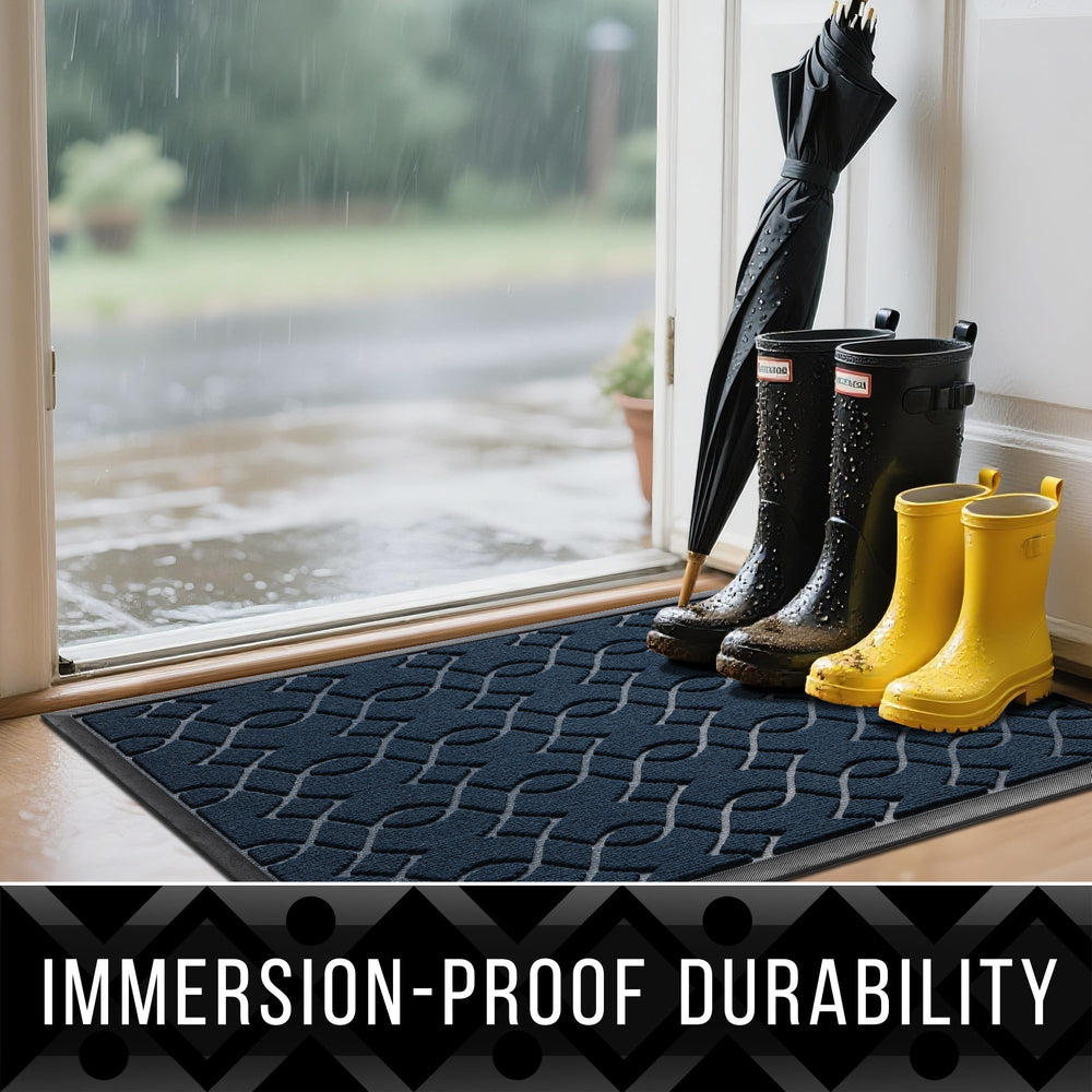 Yimobra Large Door Mat 36x24 blue outdoor doormat in use at front door