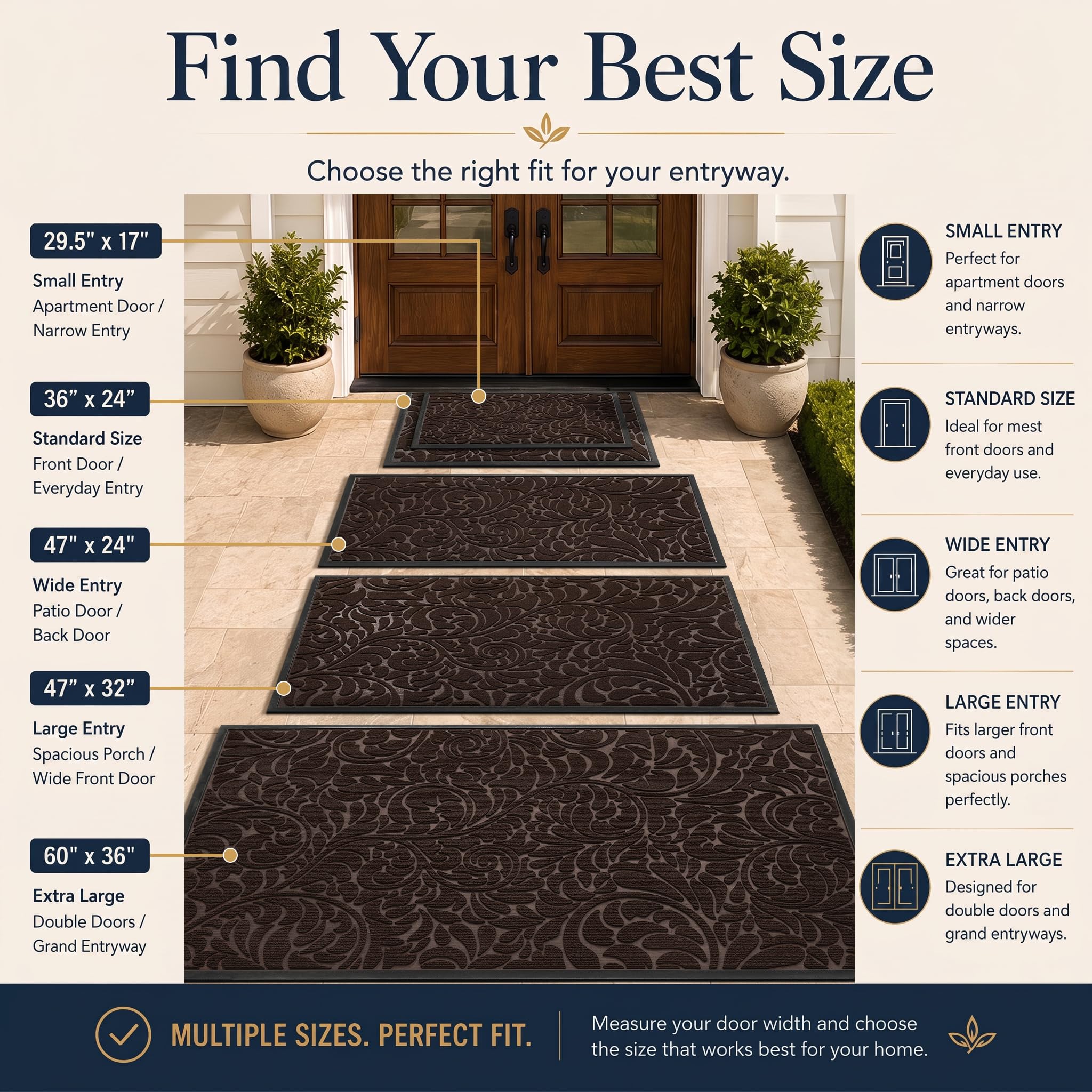 Yimobra Large Door Mat with dirt captured in grooves