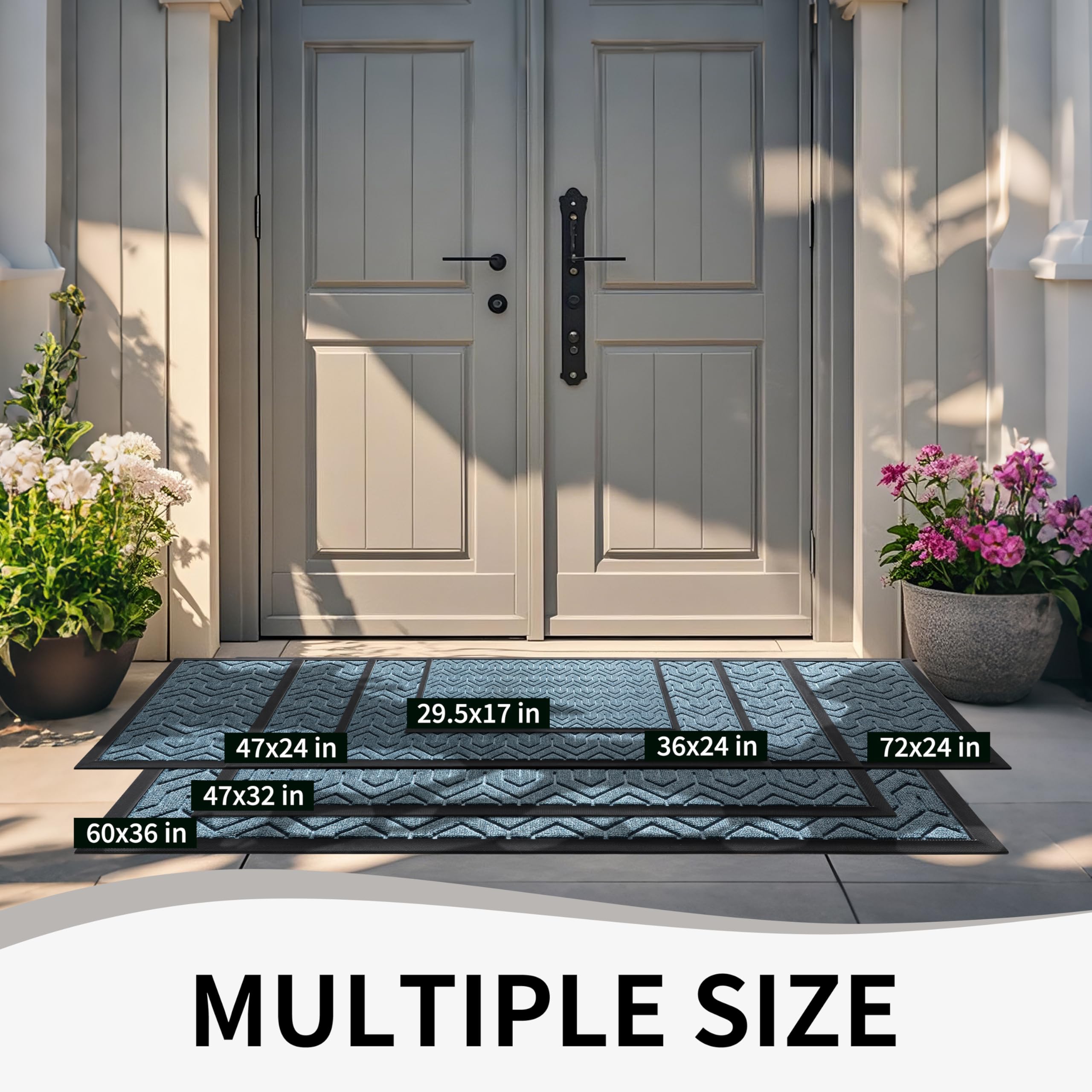 Yimobra Large Indoor Outdoor Mat in garage entrance