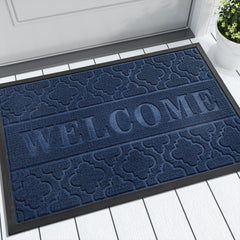 Yimobra Large Welcome Door Mat 36x24 inch blue front view