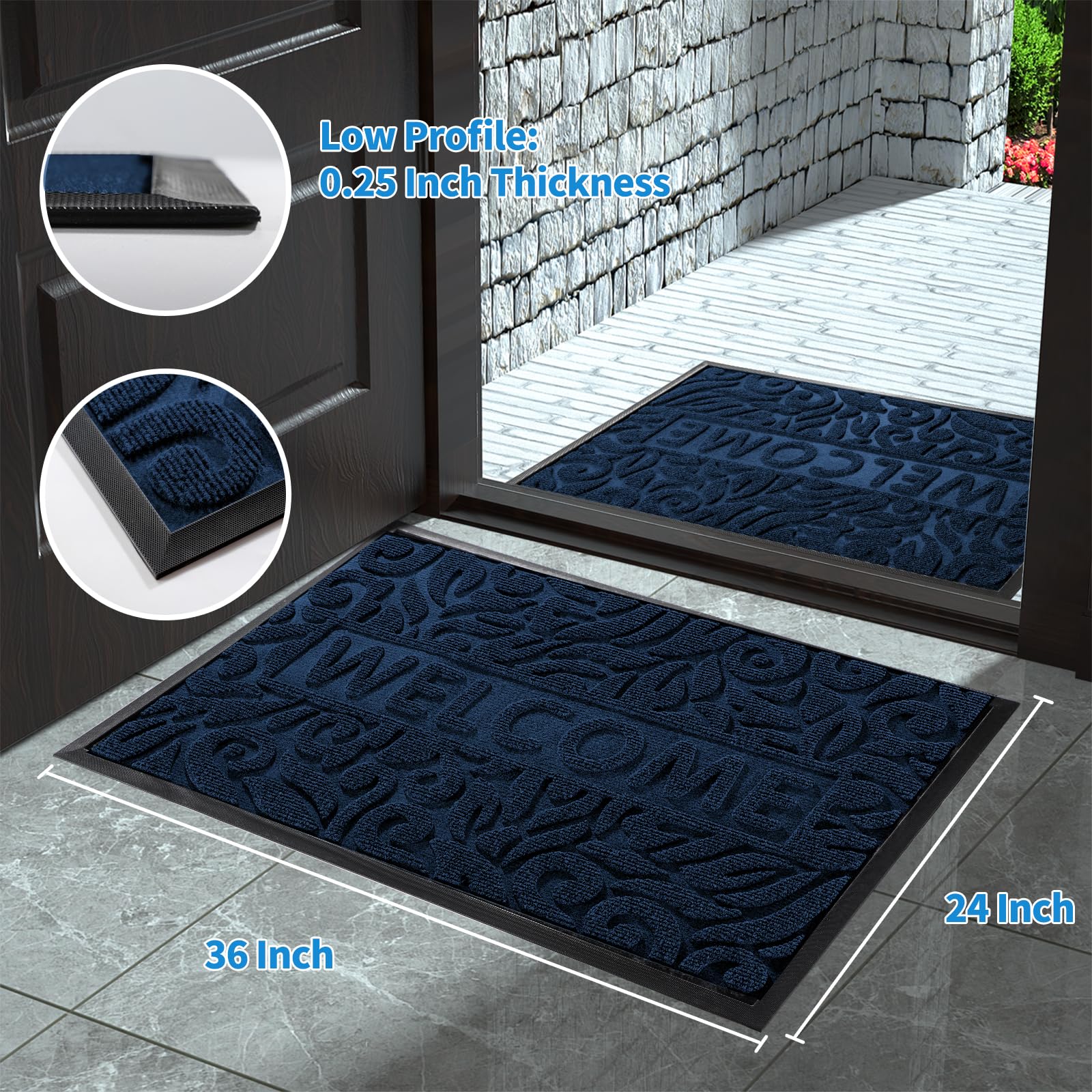 Yimobra Large Welcome Mat packaging overview