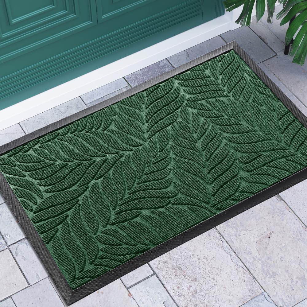 Yimobra Leaf Pattern Door Mat dimensions on packaging