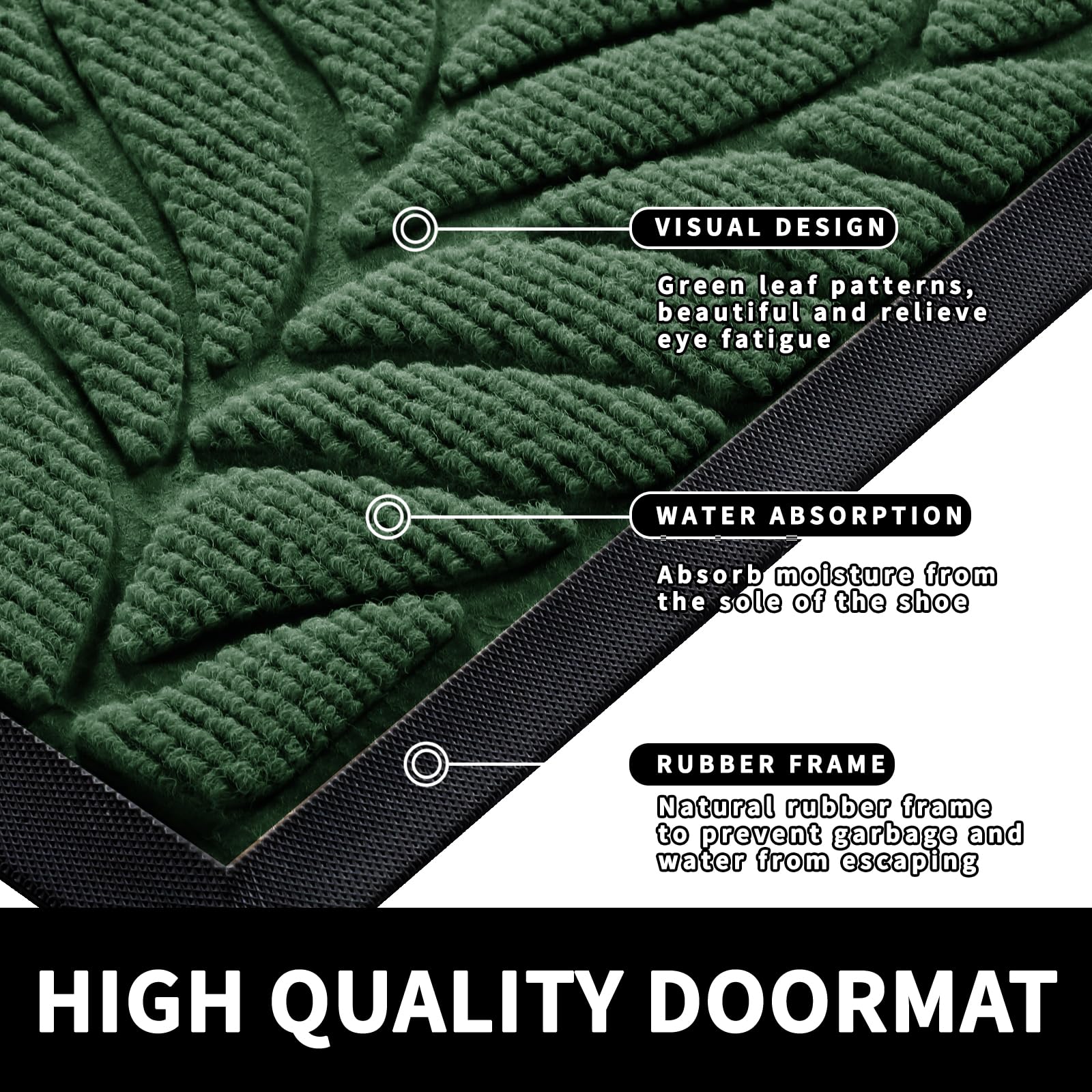 Yimobra Leaf Pattern Door Mat in a garden setting