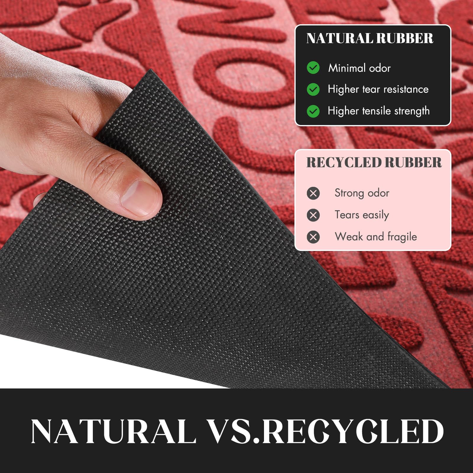 Yimobra mat being cleaned with a garden hose