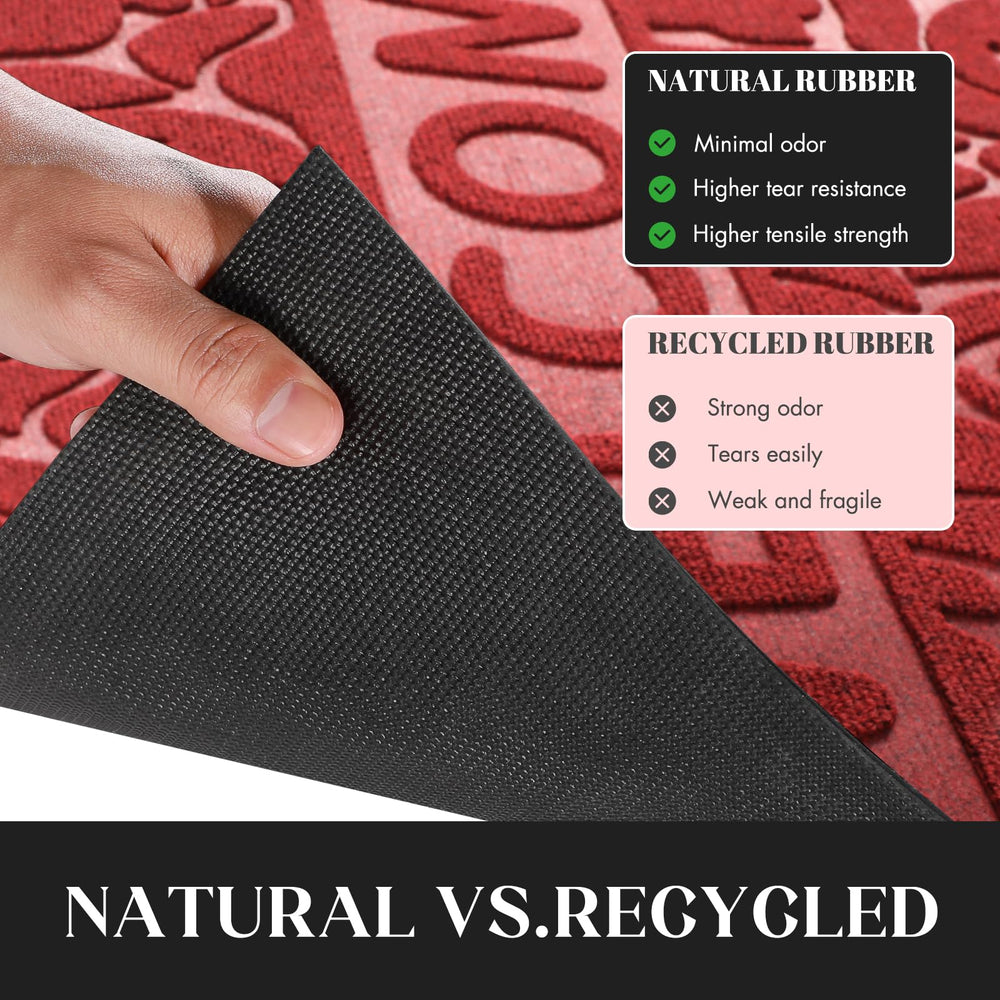 Yimobra mat being cleaned with a garden hose