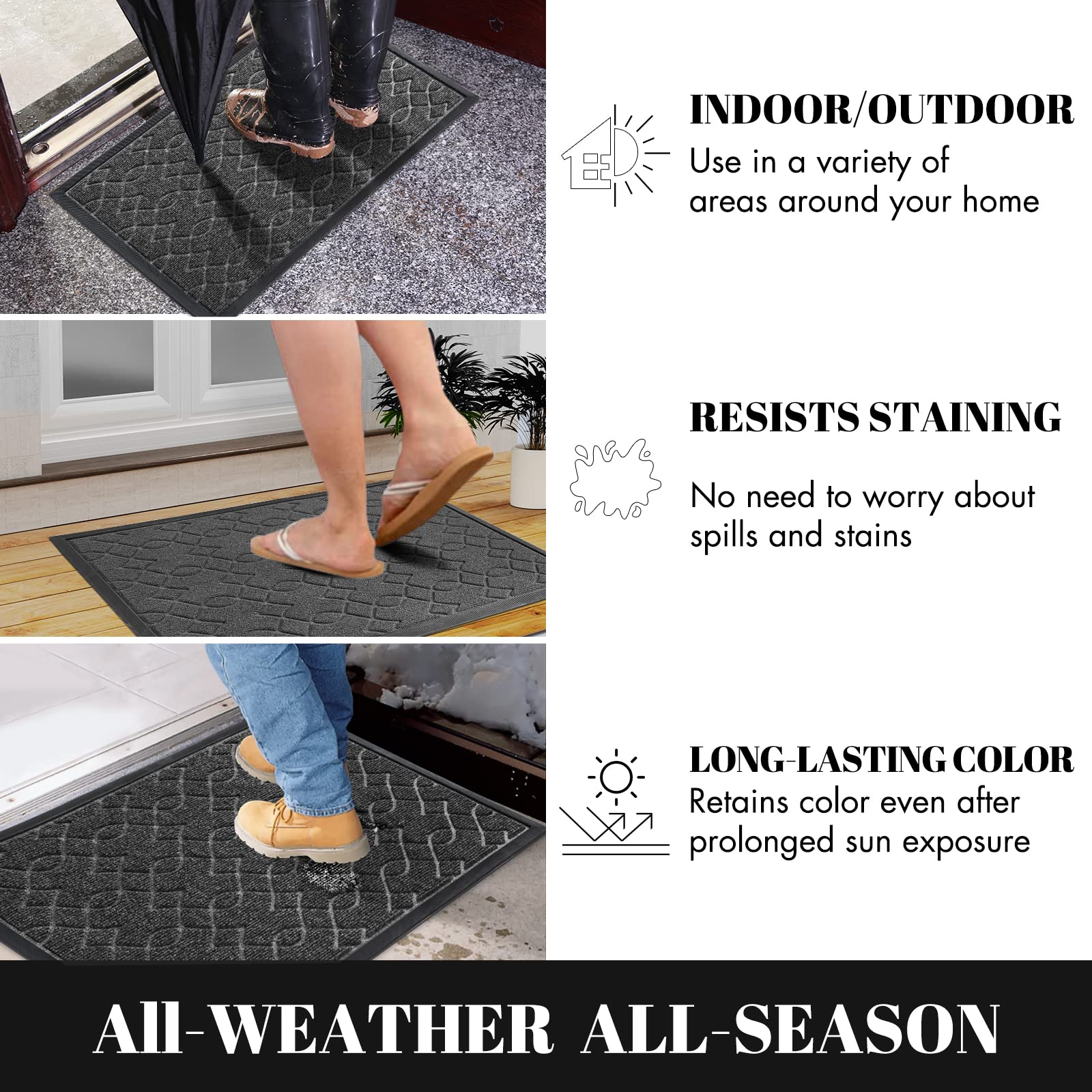 Yimobra mat non-slip rubber backing close-up