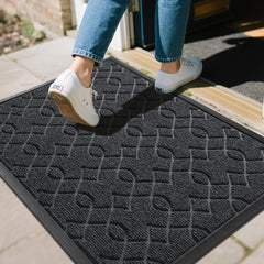 Yimobra Outdoor Mat front view, black gray design
