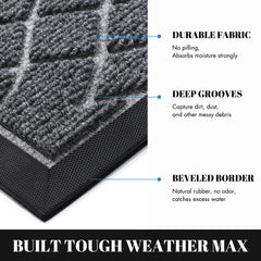 Yimobra Outdoor Mat showing heart striped groove design