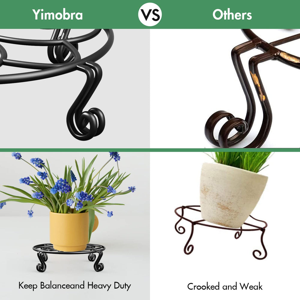 Yimobra plant stand in a garden setting with flowers