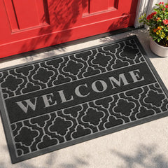 Yimobra Welcome Door Mat front view with embossed design