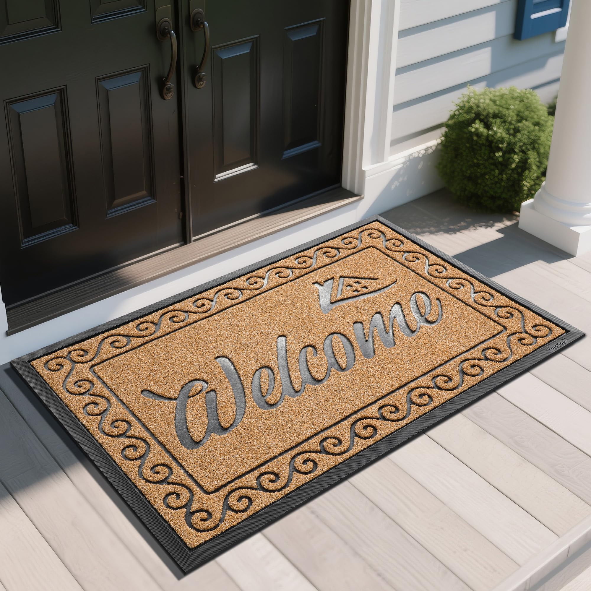 Yimobra Welcome Mat 47x32 inches yellow front view