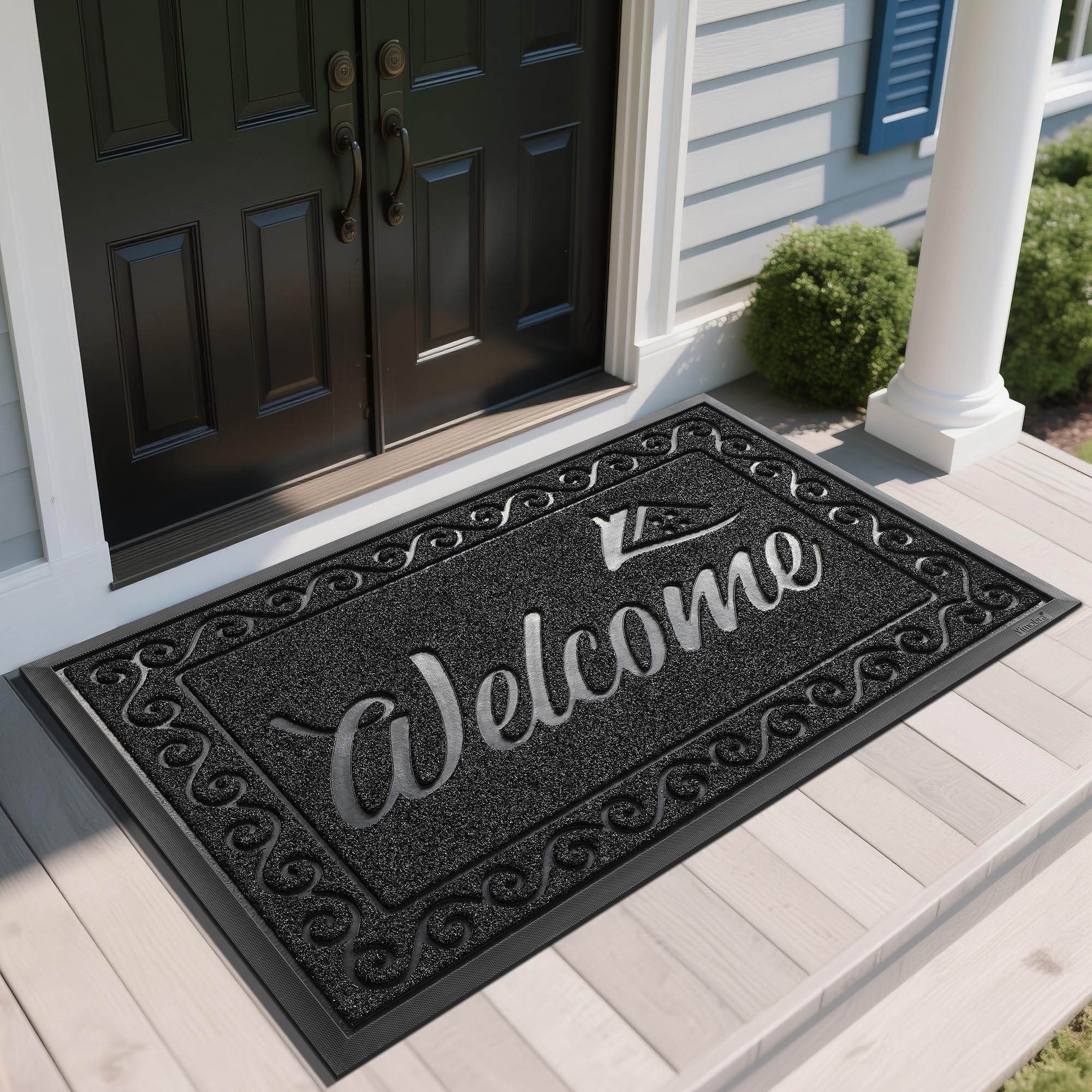 Yimobra Welcome Mat 60x36 Inch black front view