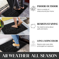 Yimobra welcome mat being cleaned with a garden hose
