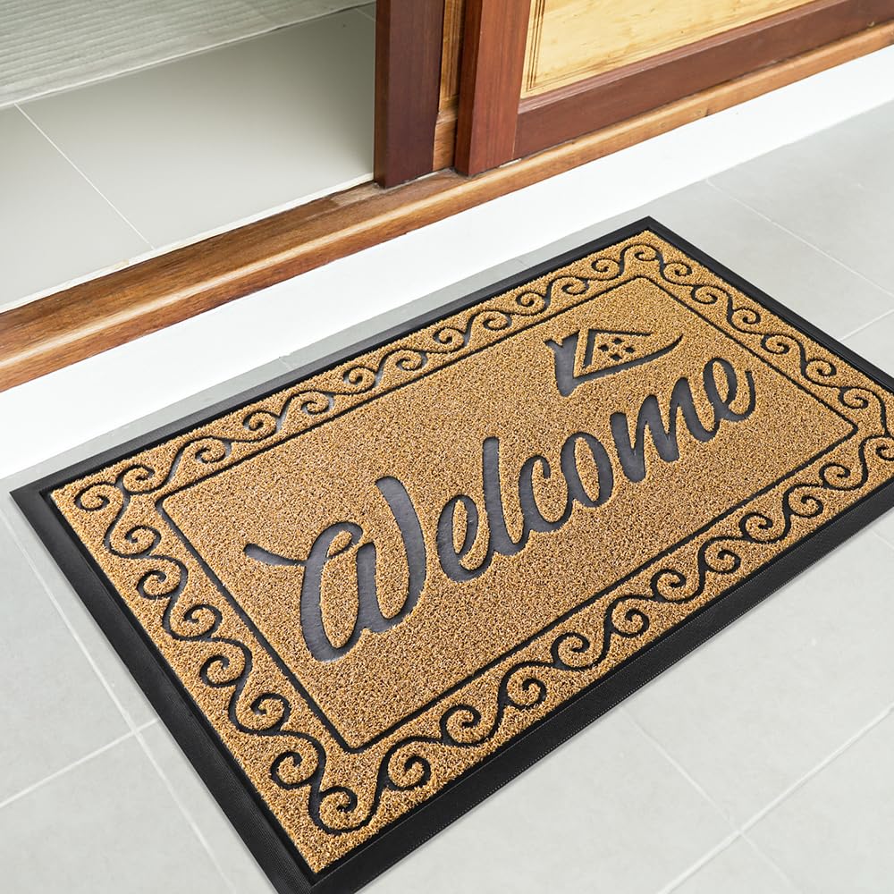 Yimobra Welcome Mat displayed in a laundry room