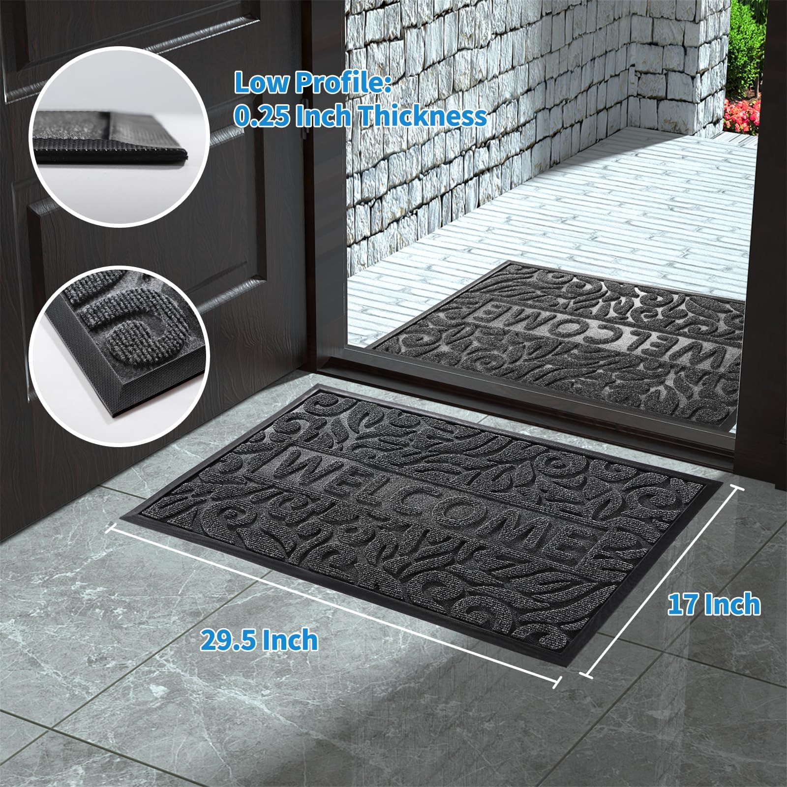 Yimobra Welcome Mat displayed with decorative elements