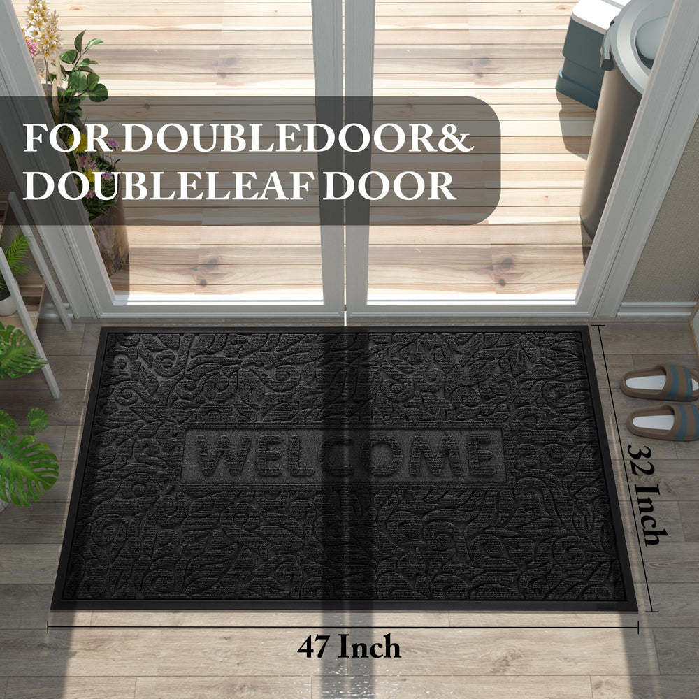 Yimobra welcome mat displaying its welcome pattern grooves