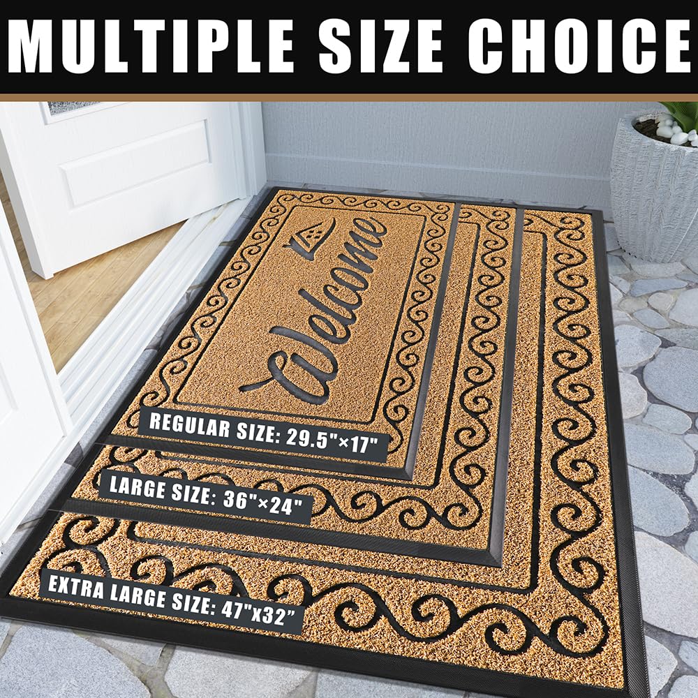 Yimobra Welcome Mat in a patio setting