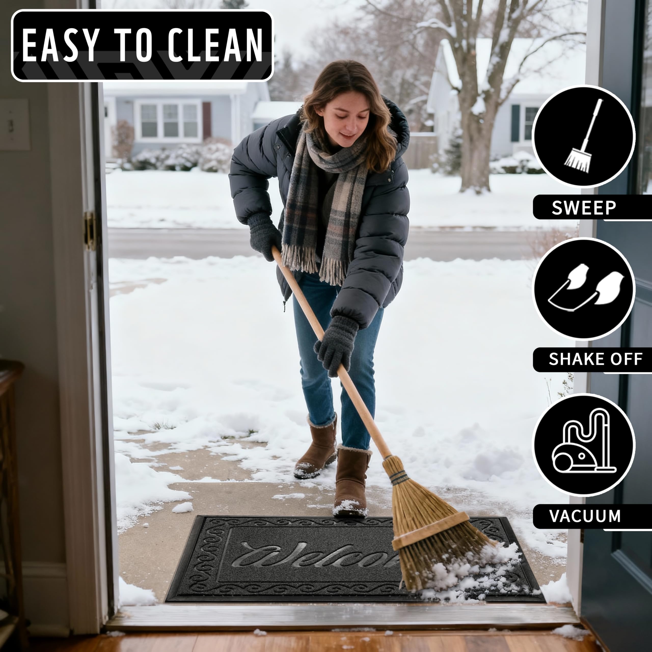 Yimobra Welcome Mat in an outdoor setting