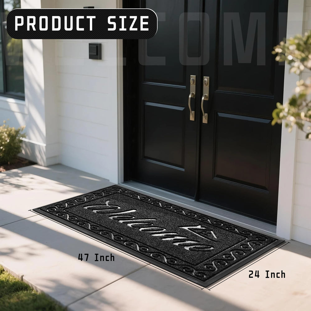 Yimobra Welcome Mat in front of a door