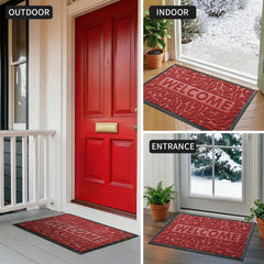 Yimobra welcome mat in outdoor setting near front door