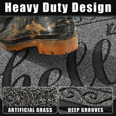 Yimobra welcome mat non-slip rubber backing close-up