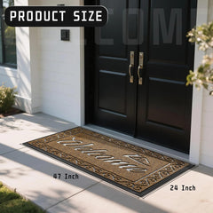 Yimobra Welcome Mat on a patio entrance