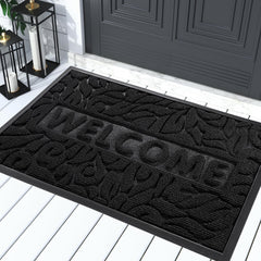 Yimobra Welcome Mat Outdoor 29.5x17 inches black front view