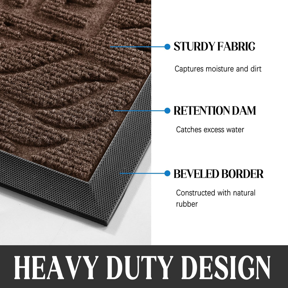 Yimobra Welcome Mat Outdoor showing rubber backing