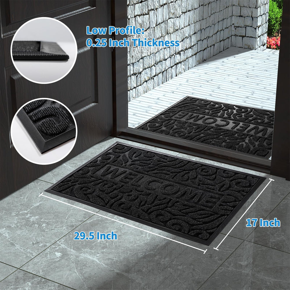 Yimobra Welcome Mat outdoor view with dirt capturing feature