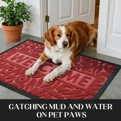 Yimobra Welcome Mat showcasing non-slip rubber backing