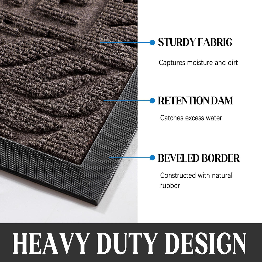 Yimobra welcome mat showcasing the non-slip rubber backing