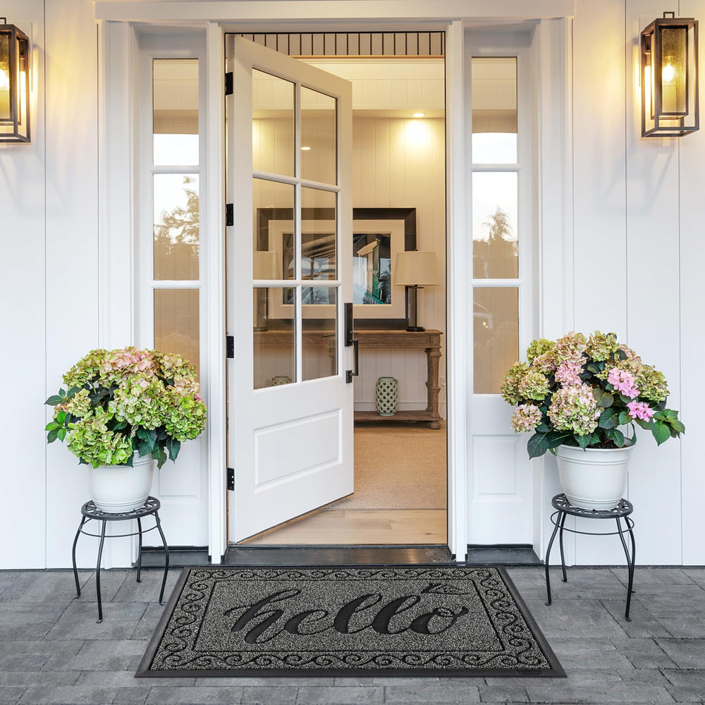 Yimobra welcome mat showing durability and flexibility