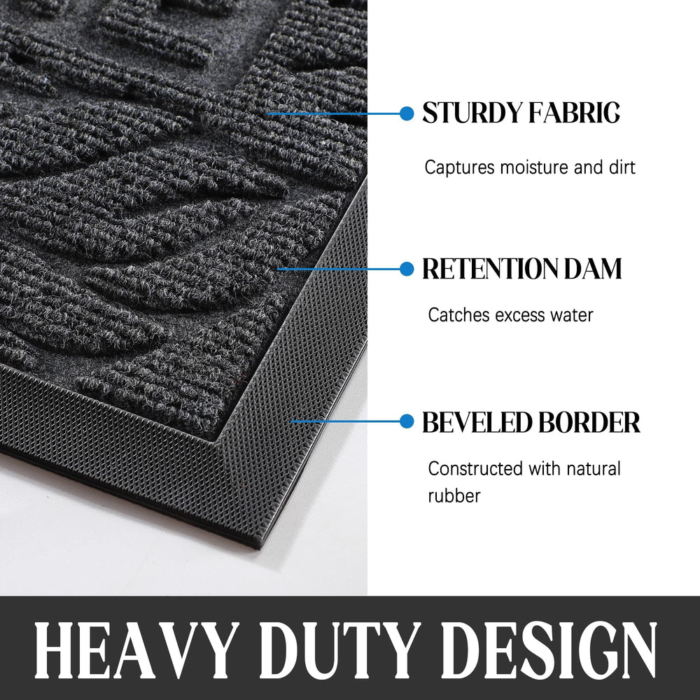 Yimobra Welcome Mat showing non-slip rubber backing