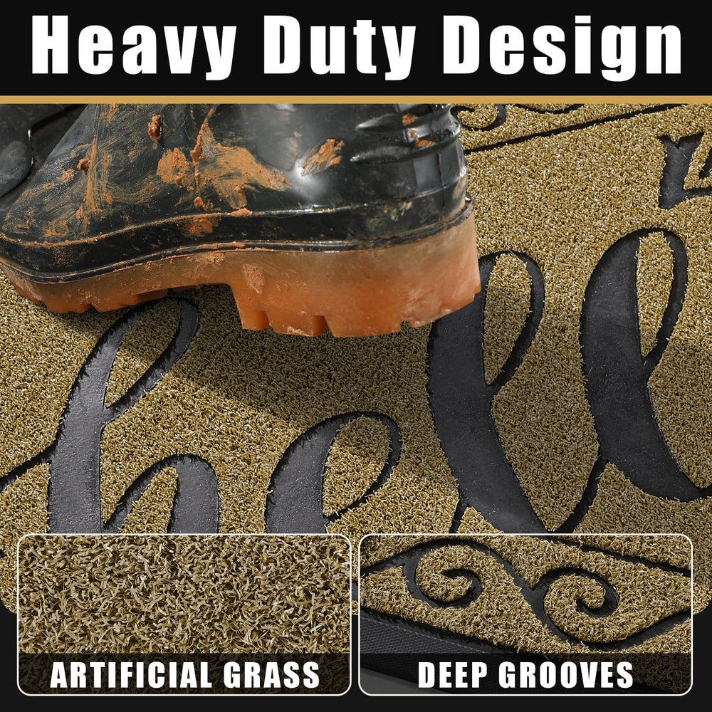 Yimobra Welcome Mat showing non-slip rubber backing