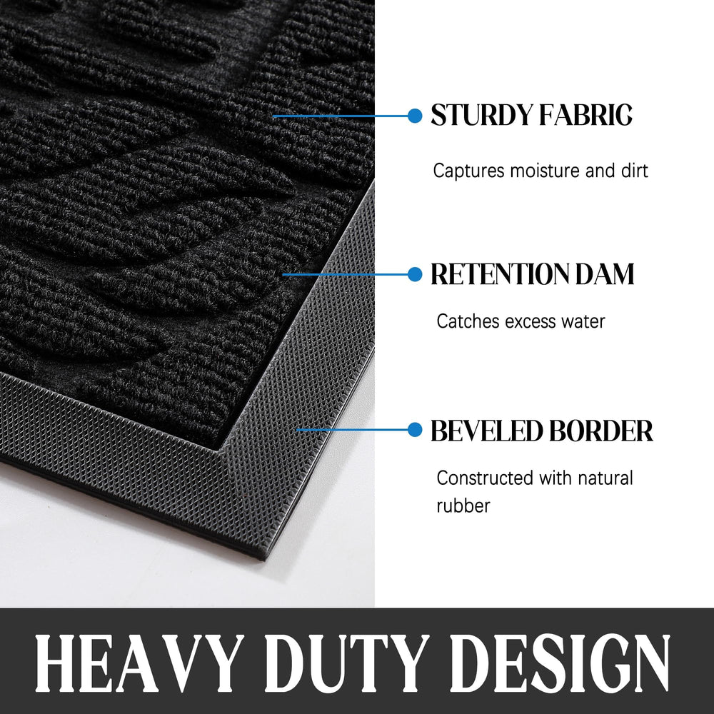 Yimobra welcome mat showing the texture and rubber backing