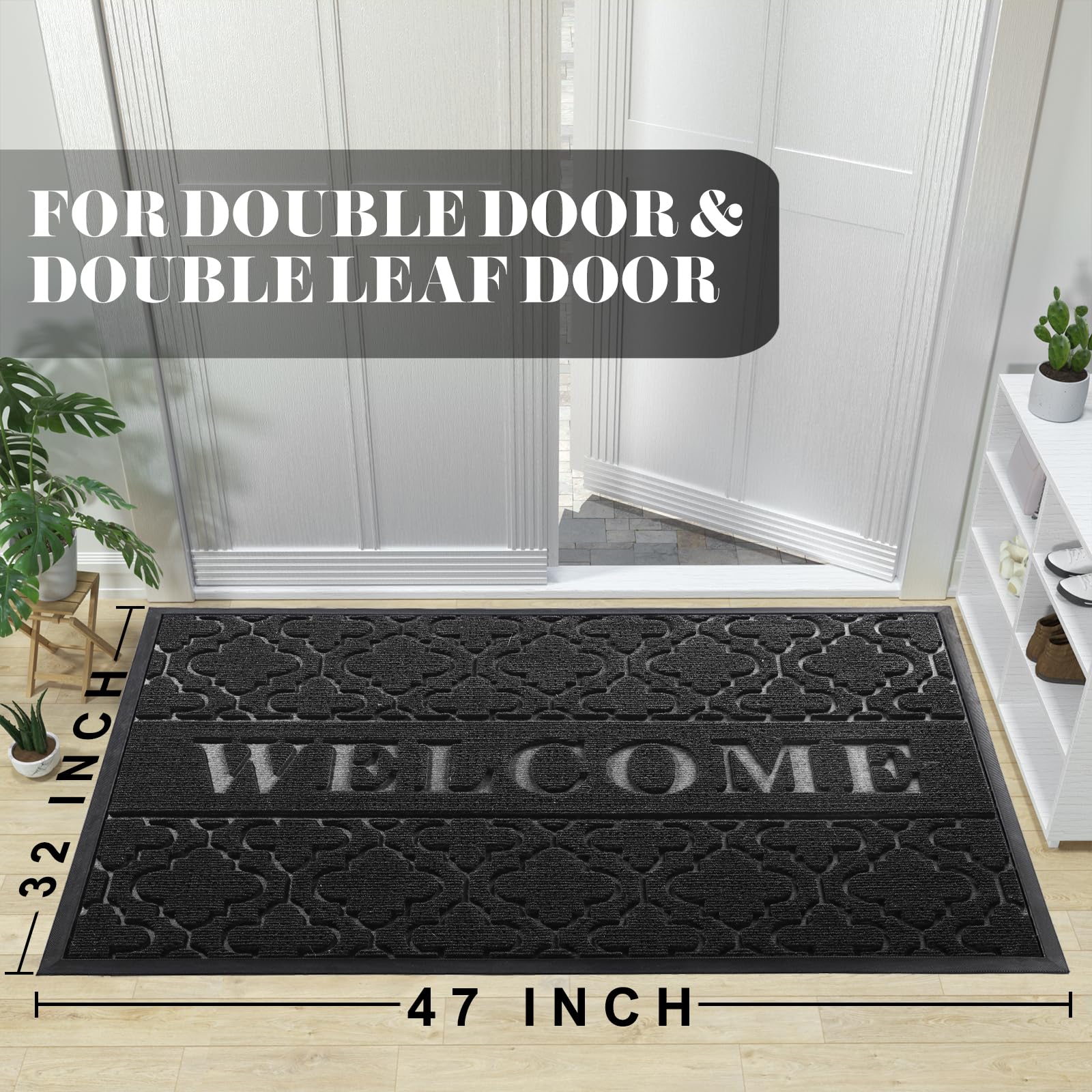 Yimobra Welcome Mat with groove pattern design