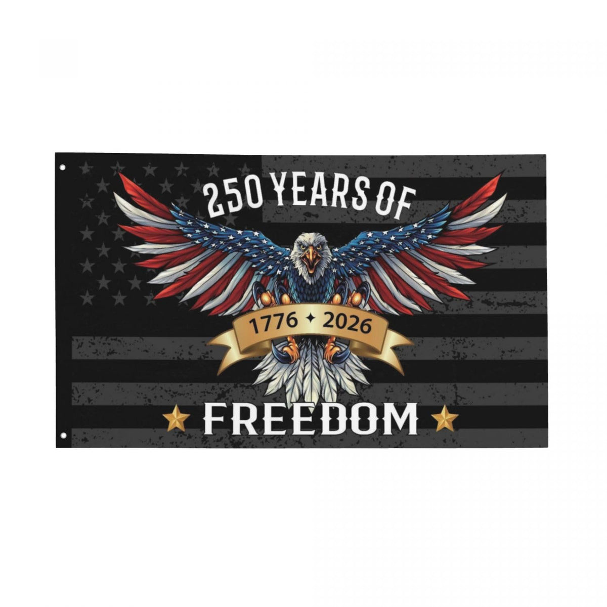 YINGFAN 250 Years American Flag 3x5 FT black fabric front view