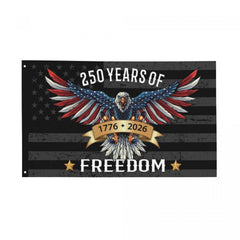 YINGFAN 250 Years American Flag 3x5 FT black fabric front view