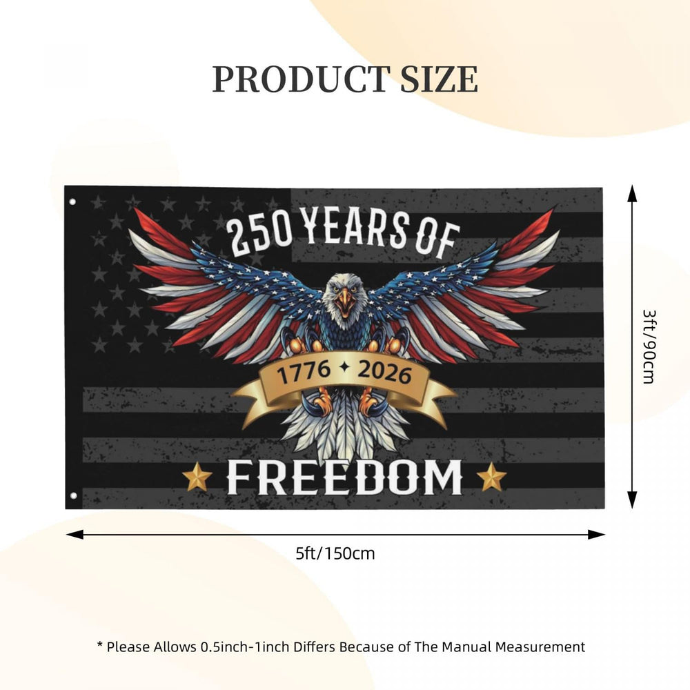 YINGFAN 250 Years flag displayed on a porch