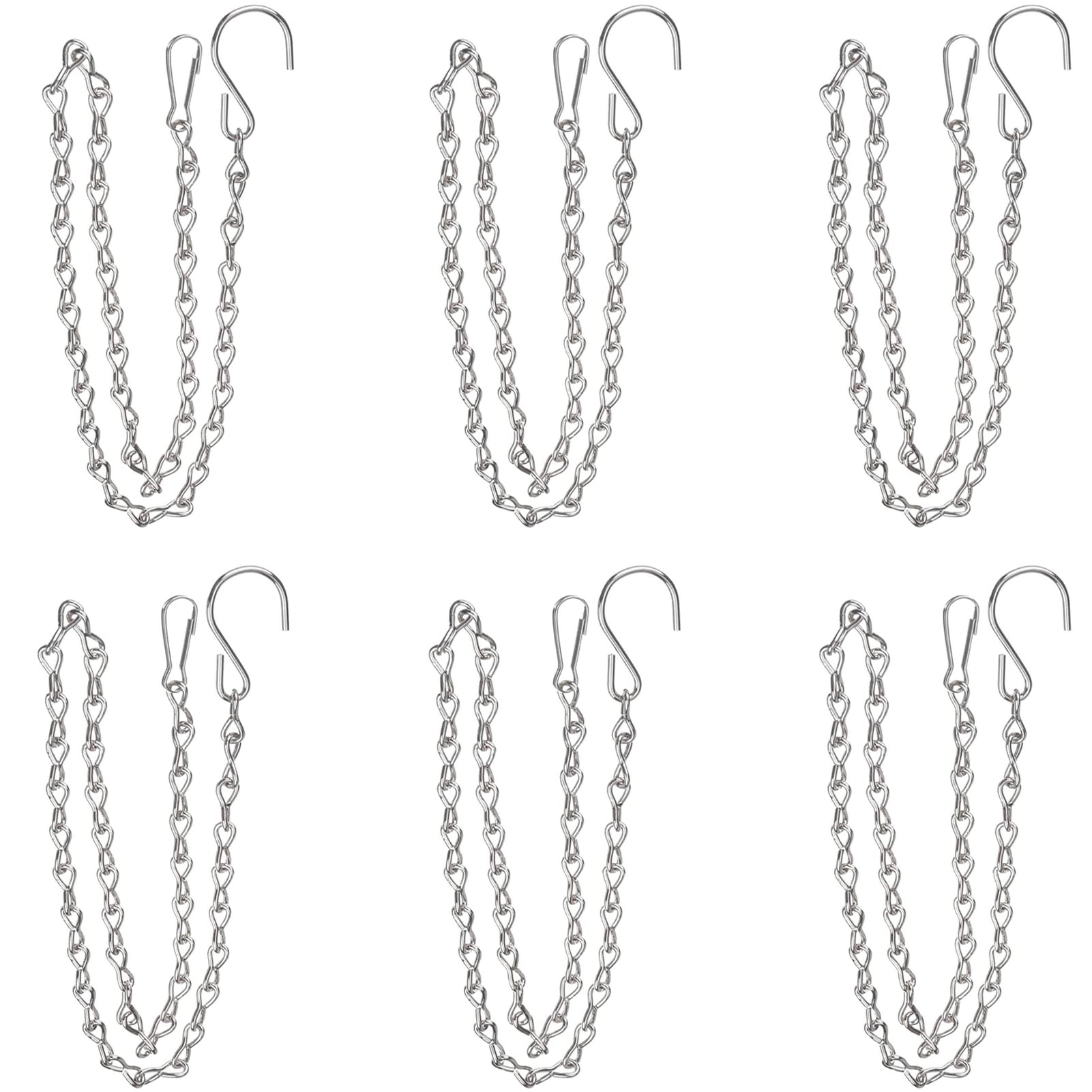 YINGFENG 19.7 inch silver hanging chains set with hooks and clips