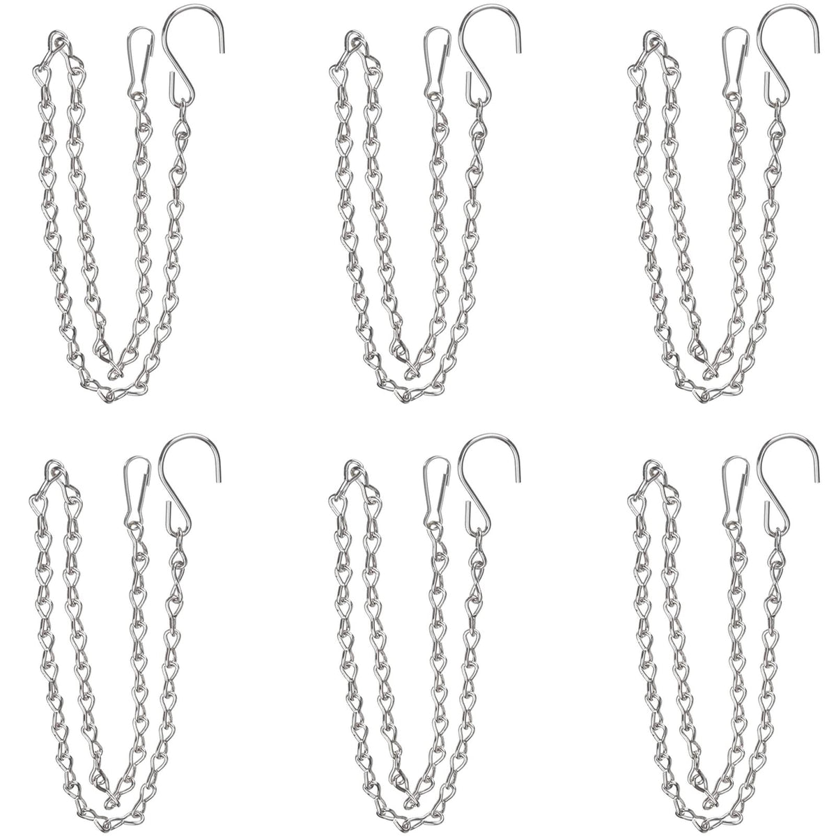 YINGFENG 19.7 inch silver hanging chains set with hooks and clips