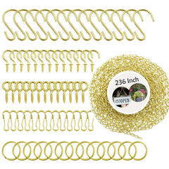YINGFENG 236 Inch Gold Hanging Basket Chain Kit with hooks and clips