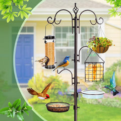 YINGYM bird feeder pole installed in garden setting