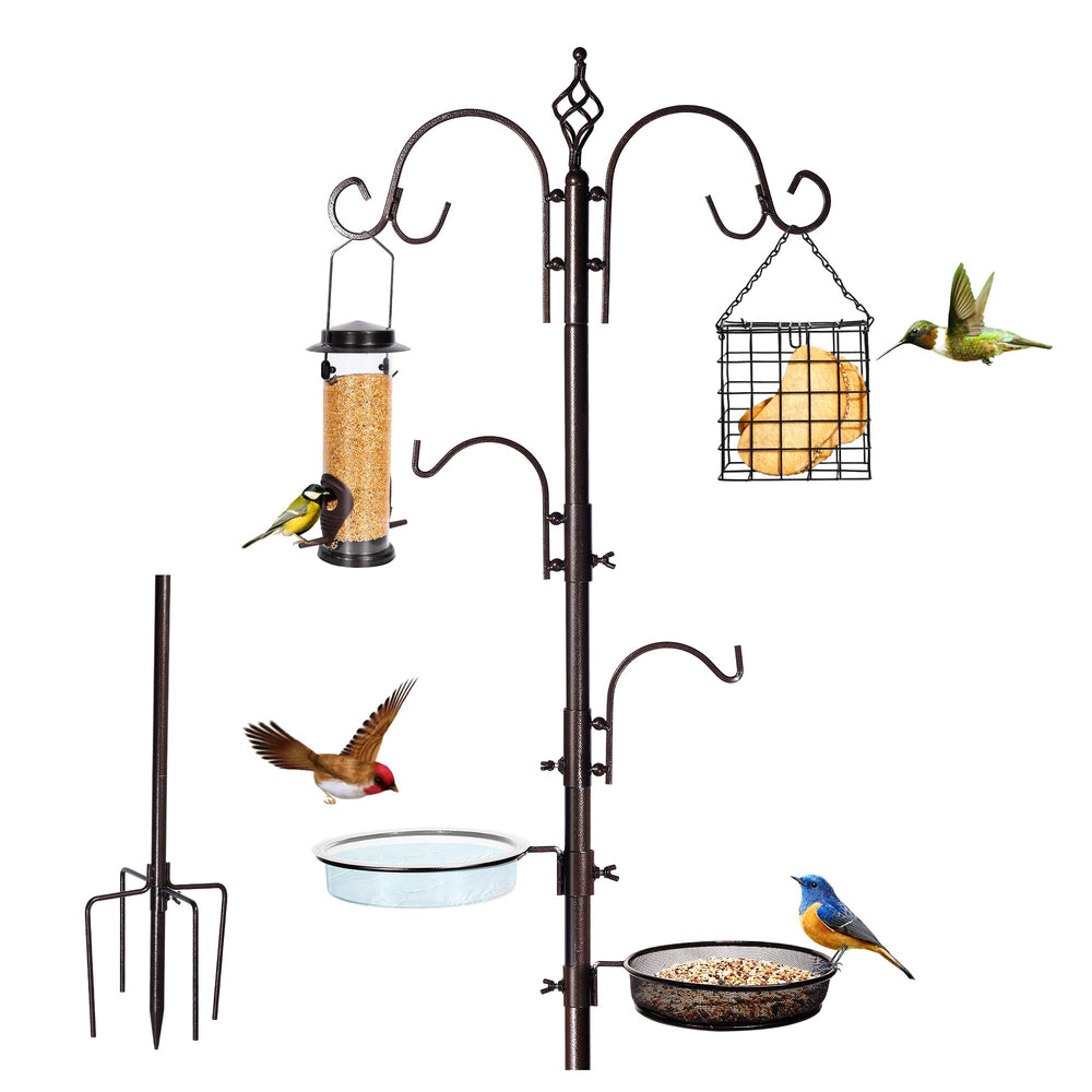 YINGYM Bird Feeding Station Kit 87 inch bronze pole with hooks