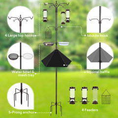 YINGYM Bird Feeding Station with various feeders and water bowl