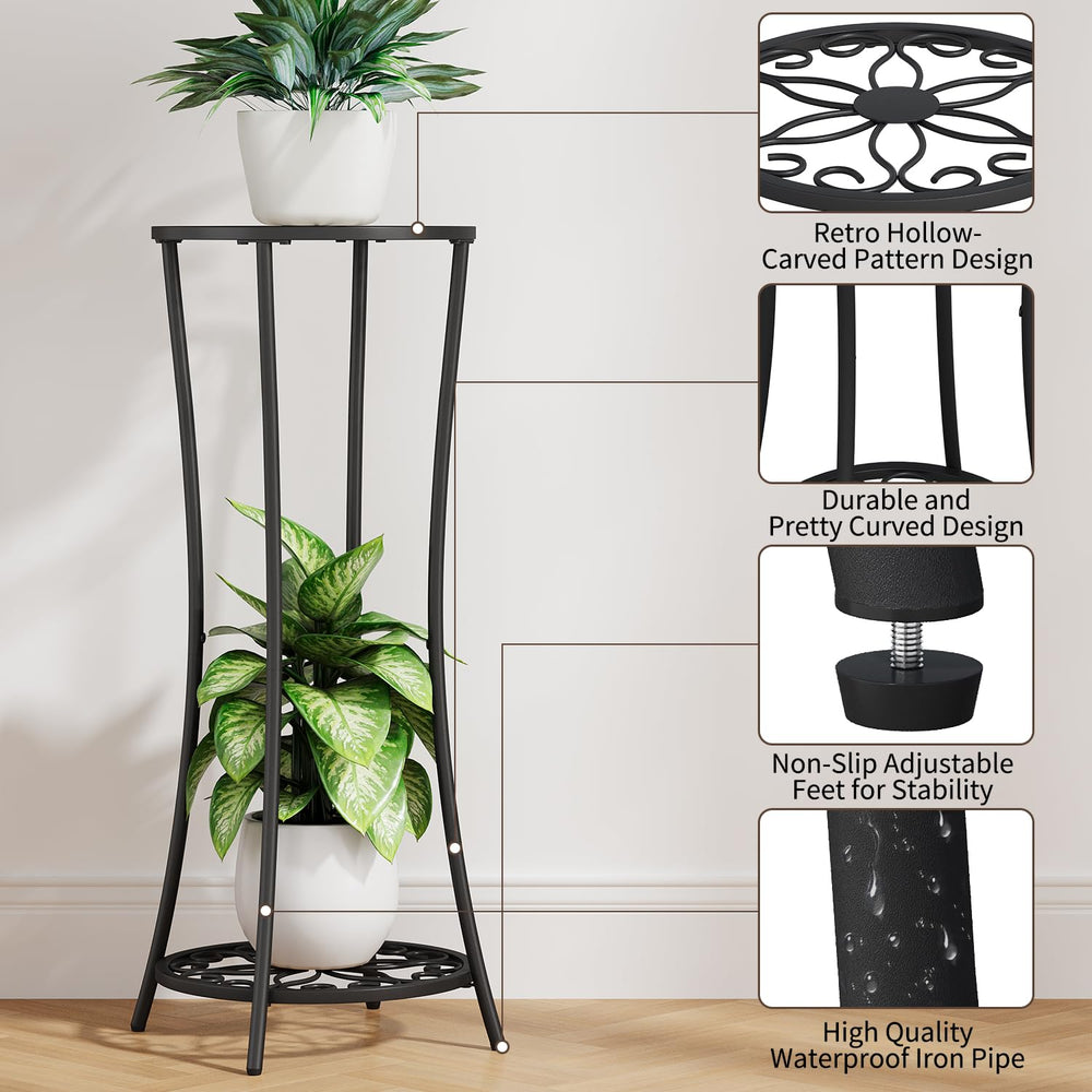 YINMIT Plant Stand 2 Tier Black-Iron assembly instructions