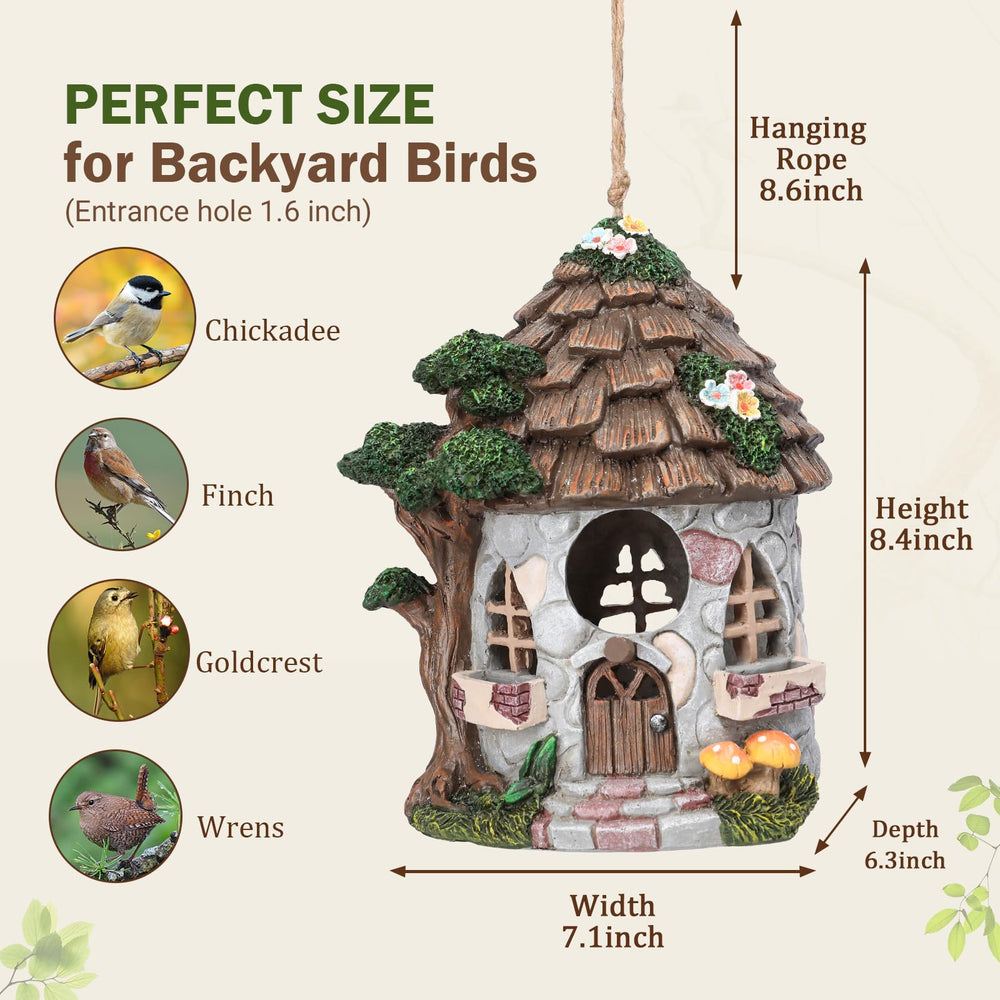 Yinns Resin Bird House interior with drainage holes