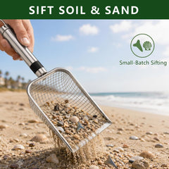 Yiqianhome Soil Sifter in use with garden soil