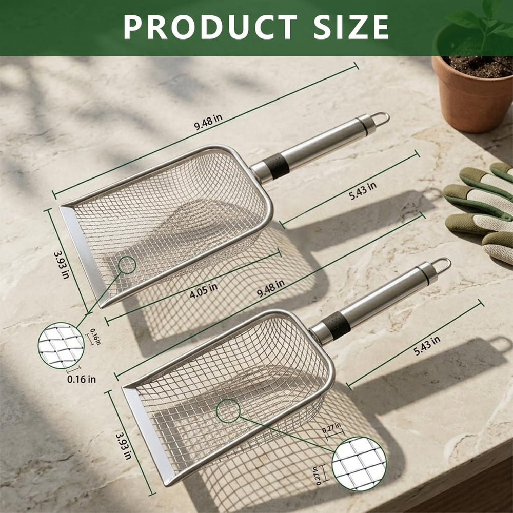 Yiqianhome Soil Sifter side view with non-slip grip