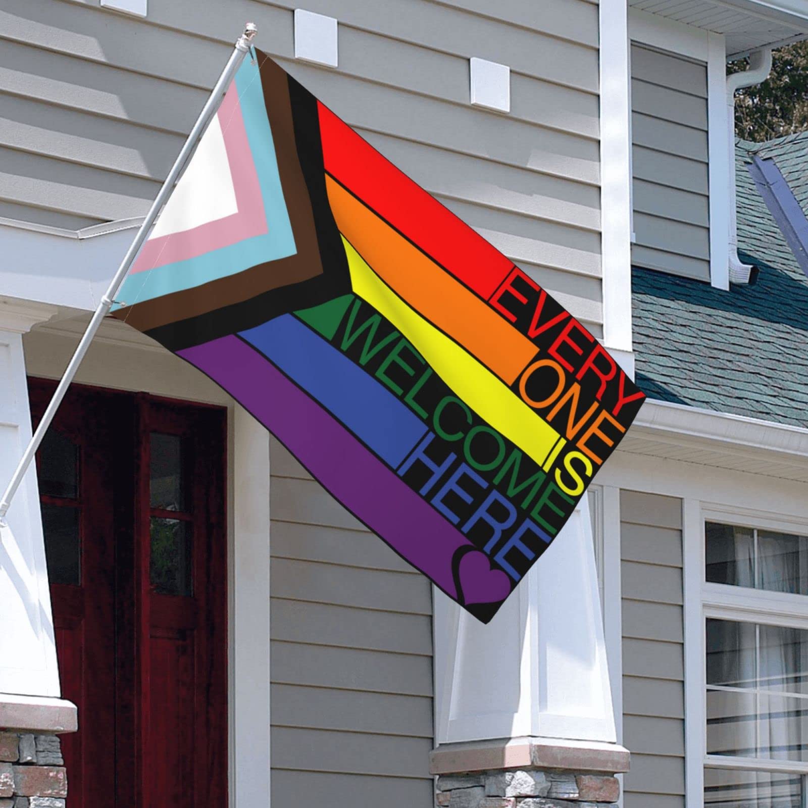 YISDZSW Progress Pride Flag folded showing its fabric quality